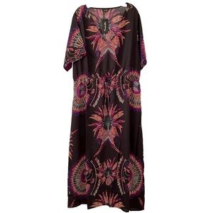 SIMPLY be black print maxi dress size 18 (G11)
